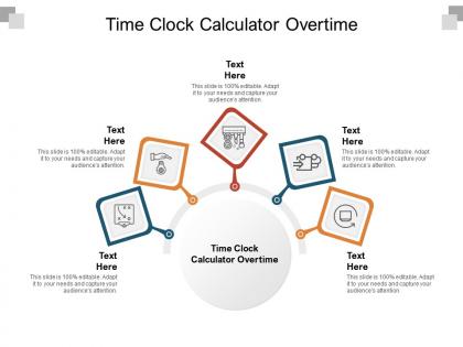 Time clock calculator overtime ppt powerpoint presentation layouts master slide cpb