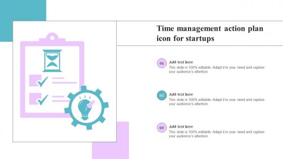 Time Management Action Plan Icon For Startups
