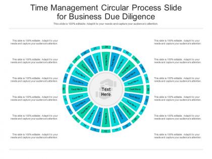 Time management circular process slide for business due diligence infographic template
