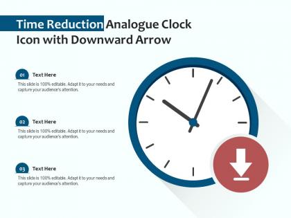 Time reduction analogue clock icon with downward arrow