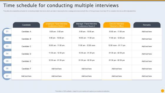 Time Schedule For Conducting Multiple Formulating Hiring And Interview Program For Candidate Sourcing