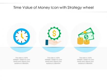 Time value of money icon with strategy wheel