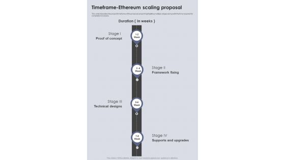 Timeframe Ethereum Scaling Proposal One Pager Sample Example Document