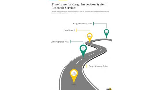 Timeframe For Cargo Inspection System Research Services One Pager Sample Example Document