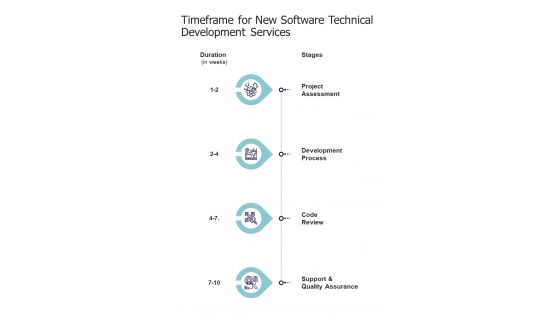 Timeframe For New Software Technical Development Services One Pager Sample Example Document