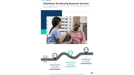 Timeframe For Nursing Research Services One Pager Sample Example Document