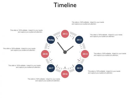 Timeline 2012 to 2018 years f682 ppt powerpoint presentation layouts file formats