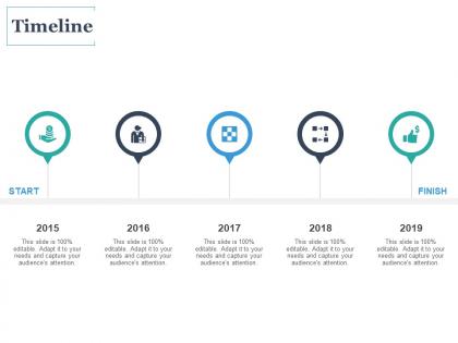 Timeline 2015 to 2019 c1081 ppt powerpoint presentation icon vector