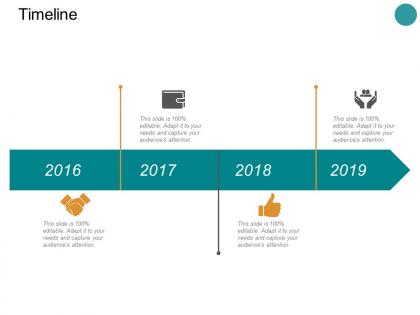Timeline 2016 to 2019 l324 ppt powerpoint presentation icon