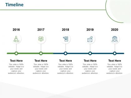 Timeline 2016 to 2020 m70 ppt powerpoint presentation gallery smartart