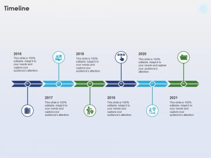 Timeline 2016 to 2021 years transportation industry ppt powerpoint icon