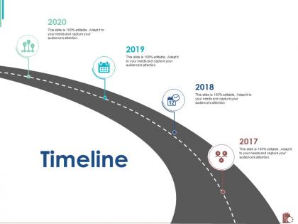 Timeline 2017 to 2020 m2393 ppt powerpoint presentation outline template