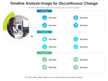 Timeline analysis image for discontinuous change infographic template