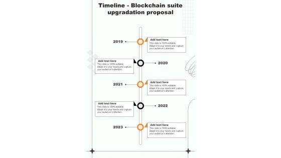 Timeline Blockchain Suite Upgradation One Pager Sample Example Document