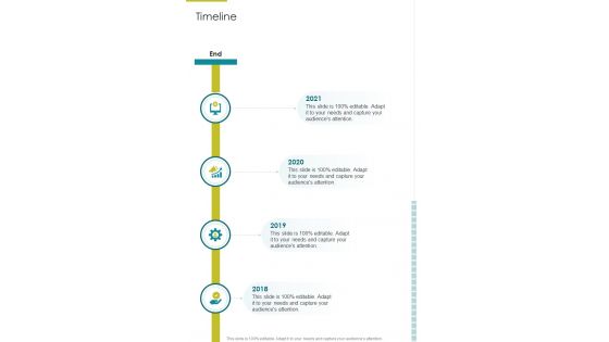 Timeline Brand Development And Marketing Proposal One Pager Sample Example Document