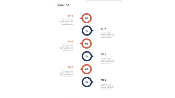 Timeline Business Development Proposal One Pager Sample Example Document