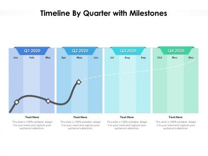 Timeline by quarter with milestones