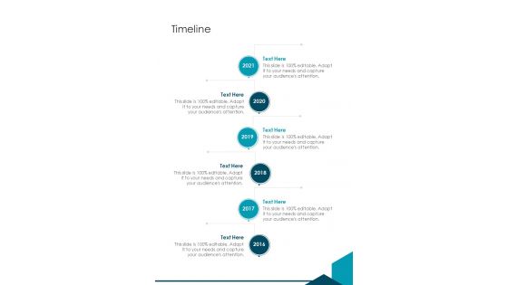 Timeline Commercial Insurance Proposal One Pager Sample Example Document