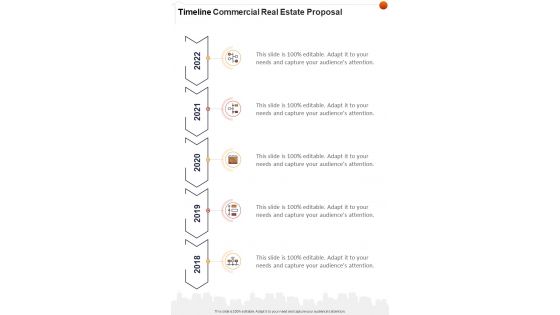Timeline Commercial Real Estate Proposal One Pager Sample Example Document