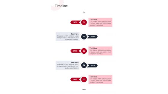 Timeline Copywriting Services Proposal One Pager Sample Example Document