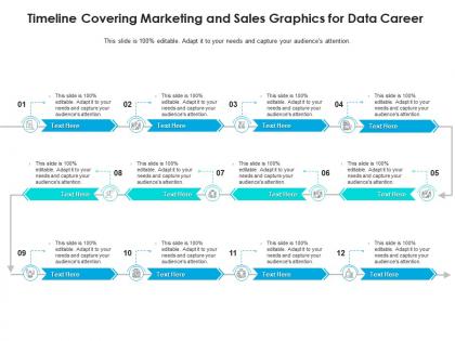 Timeline covering marketing and sales graphics for data career infographic template