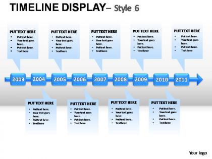 Timeline display style 6 powerpoint presentation slides
