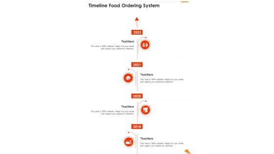 Timeline Food Ordering System One Pager Sample Example Document