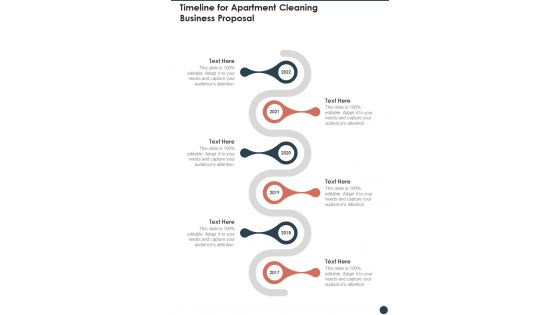 Timeline For Apartment Cleaning Business Proposal One Pager Sample Example Document