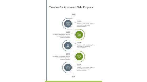 Timeline For Apartment Sale Proposal One Pager Sample Example Document