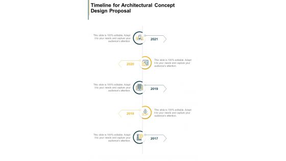 Timeline For Architectural Concept Design Proposal One Pager Sample Example Document