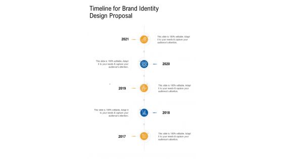 Timeline For Brand Identity Design Proposal One Pager Sample Example Document