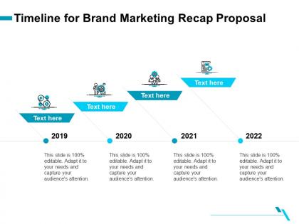 Timeline for brand marketing recap proposal ppt templates