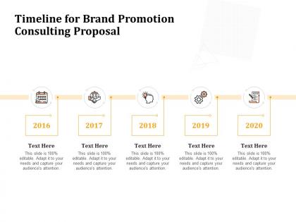 Timeline for brand promotion consulting proposal ppt powerpoint presentation gallery shapes