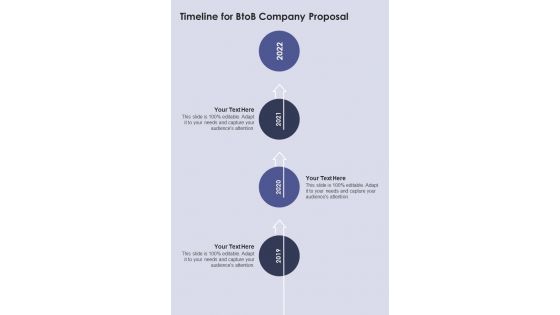 Timeline For Btob Company Proposal One Pager Sample Example Document