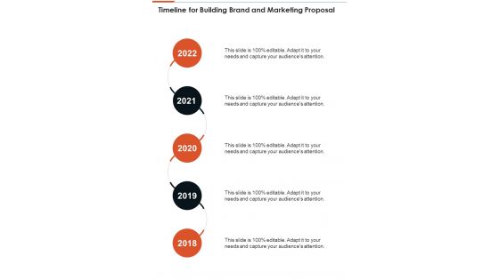 Timeline For Building Brand And Marketing Proposal One Pager Sample Example Document