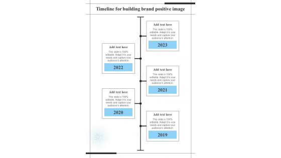 Timeline For Building Brand Positive Image One Pager Sample Example Document