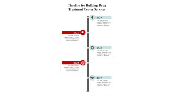 Timeline For Building Drug Treatment Center Services One Pager Sample Example Document