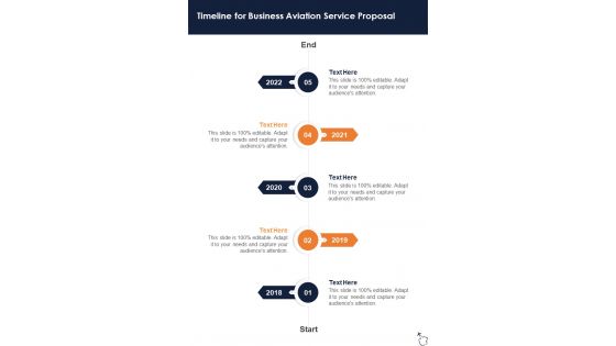 Timeline For Business Aviation Service Proposal One Pager Sample Example Document
