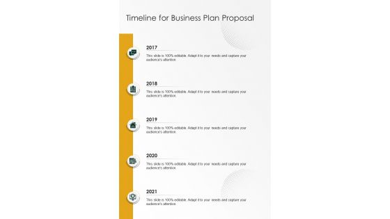 Timeline For Business Plan Proposal One Pager Sample Example Document