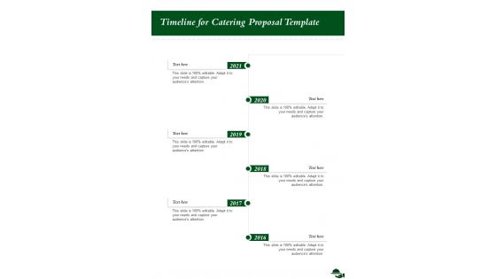 Timeline For Catering Proposal Template One Pager Sample Example Document
