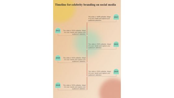 Timeline For Celebrity Branding On Social Media One Pager Sample Example Document