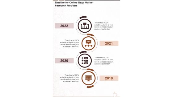 Timeline For Coffee Shop Market Research Proposal One Pager Sample Example Document