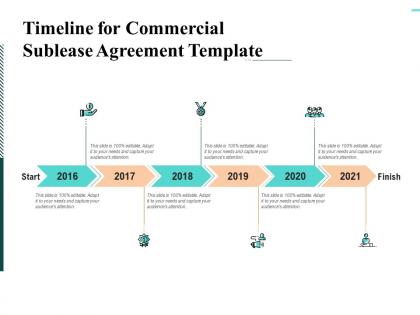 Timeline for commercial sublease agreement template ppt infographics elements