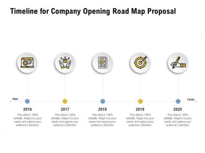 Timeline for company opening road map proposal ppt powerpoint presentation slides portrait