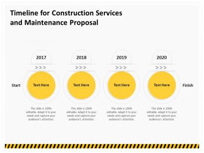 Timeline for construction services and maintenance proposal ppt infographics