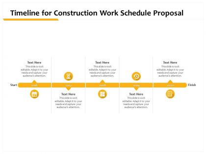 Timeline for construction work schedule proposal ppt powerpoint presentation outfit