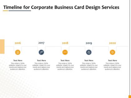 Timeline for corporate business card design services ppt file slides