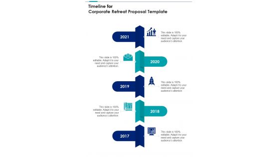 Timeline For Corporate Retreat Proposal Template One Pager Sample Example Document