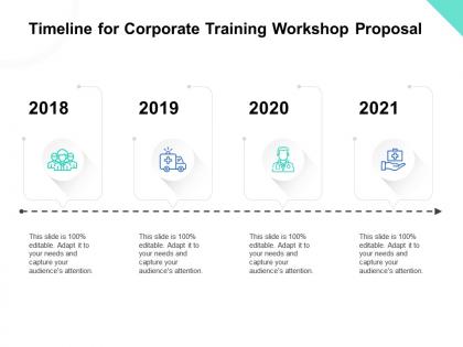 Timeline for corporate training workshop proposal ppt powerpoint presentation skills