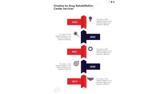 Timeline For Drug Rehabilitation Center Services One Pager Sample Example Document